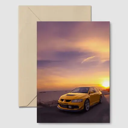 Mitsubishi Lancer Evolution Sunset Sky
