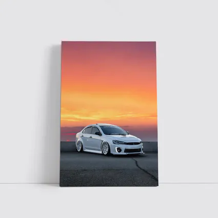 Mitsubishi Lancer Evo Slammed Sunset Sky