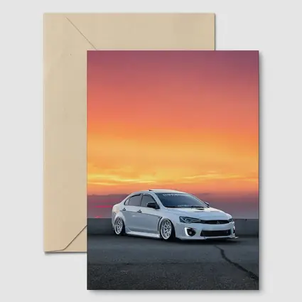 Mitsubishi Lancer Evo Slammed Sunset Sky