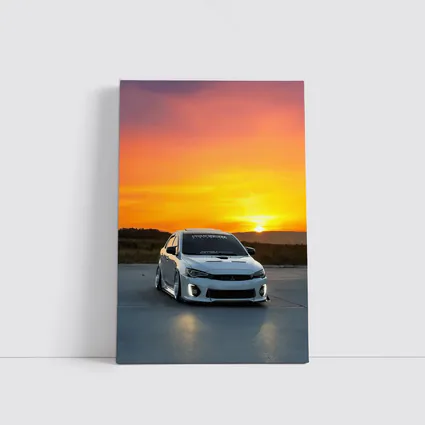 Mitsubishi Lancer Widebody White Sunset Sky