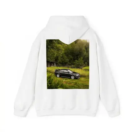 Mitsubishi Lancer Evolution Black Rural Setting