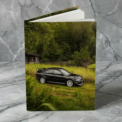 Mitsubishi Lancer Evolution Black Rural Setting