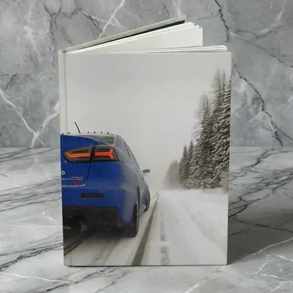 Mitsubishi Lancer Evolution Blue Winter Road