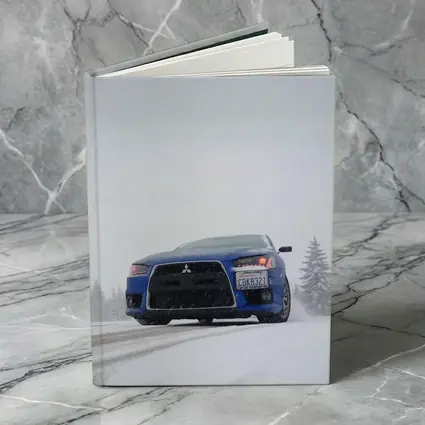Mitsubishi Lancer Blue Car Snowy Road