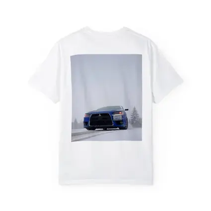 Mitsubishi Lancer Blue Car Snowy Road
