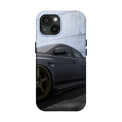 Mitsubishi Lancer Evolution Matte Black Concrete Wall