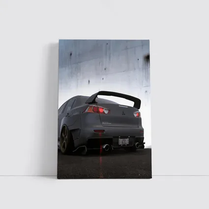 Mitsubishi Lancer Evolution Matte Gray Concrete Wall