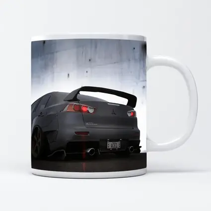 Mitsubishi Lancer Evolution Matte Gray Concrete Wall