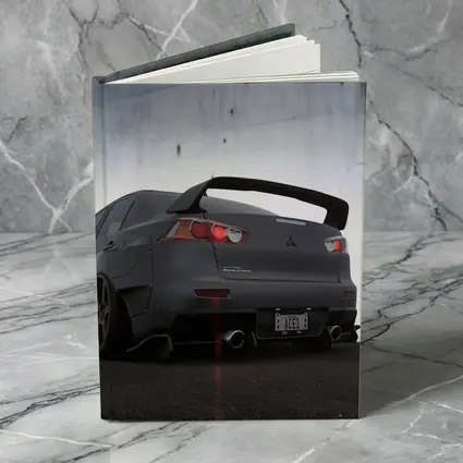 Mitsubishi Lancer Evolution Matte Gray Concrete Wall