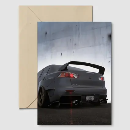 Mitsubishi Lancer Evolution Matte Gray Concrete Wall