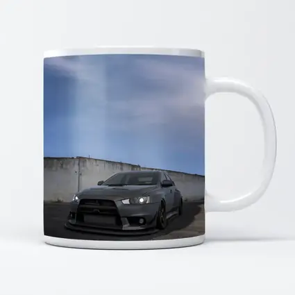 Mitsubishi Lancer Evo Matte Gray Concrete Wall