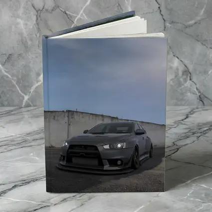 Mitsubishi Lancer Evo Matte Gray Concrete Wall