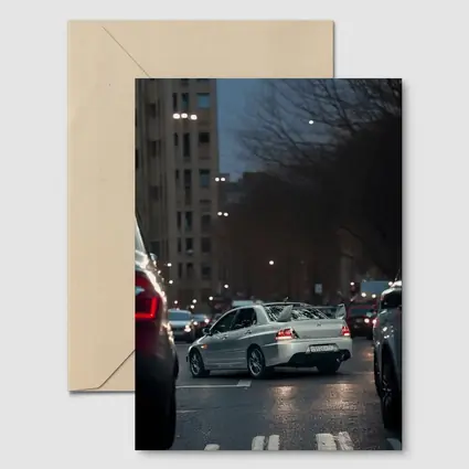 Mitsubishi Lancer Evolution City Street Night