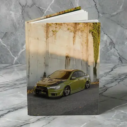 Mitsubishi Lancer Evo Olive Green Street Wall