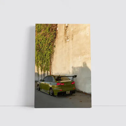Mitsubishi Lancer Evolution Olive Green Wall