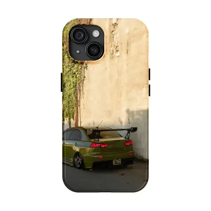 Mitsubishi Lancer Evolution Olive Green Wall