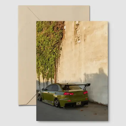 Mitsubishi Lancer Evolution Olive Green Wall