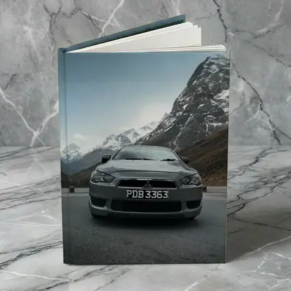 Mitsubishi Lancer Gray Car Mountain Road