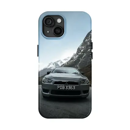 Mitsubishi Lancer Gray Car Mountain Road