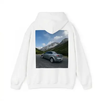 Mitsubishi Lancer Gray Mountain Road Scene