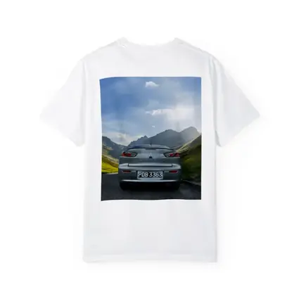 Mitsubishi Lancer Gray Car Mountain Road