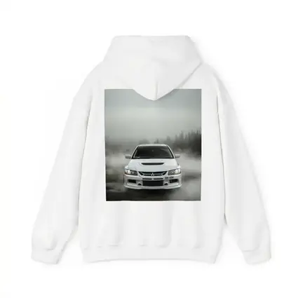 Mitsubishi Lancer Evolution White Foggy Forest