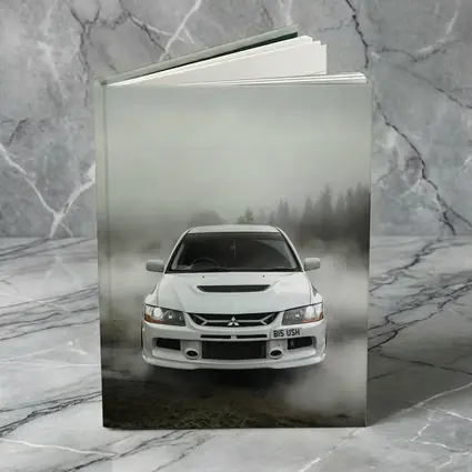 Mitsubishi Lancer Evolution White Foggy Forest