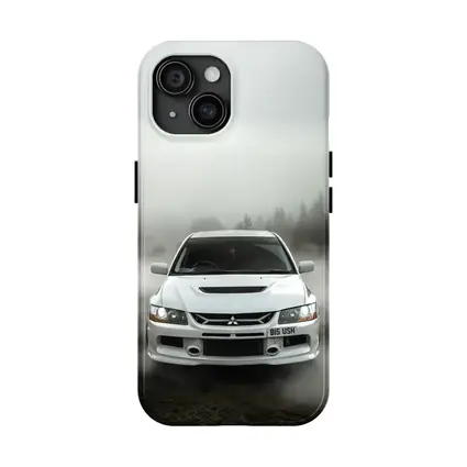 Mitsubishi Lancer Evolution White Foggy Forest