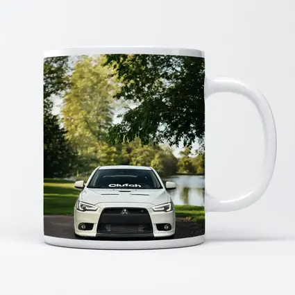 Mitsubishi Lancer Evolution White Park Setting