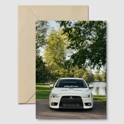 Mitsubishi Lancer Evolution White Park Setting
