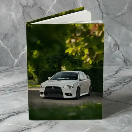 Mitsubishi Lancer Evolution White Tree Background