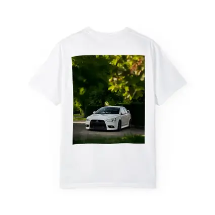 Mitsubishi Lancer Evolution White Tree Background