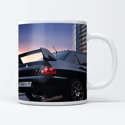Mitsubishi Lancer Evolution Black City Sunset