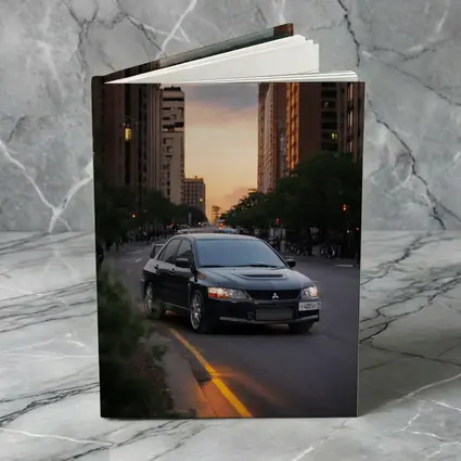 Mitsubishi Lancer Evolution Black City Sunset
