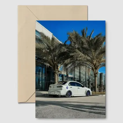 Mitsubishi Lancer Stance White Palm Tree City
