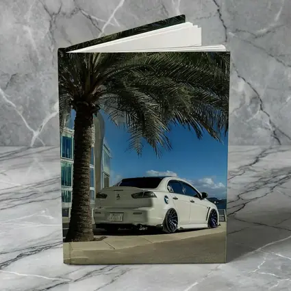 Mitsubishi Lancer White Stance City Palm Tree