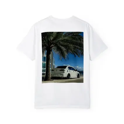 Mitsubishi Lancer White Stance City Palm Tree