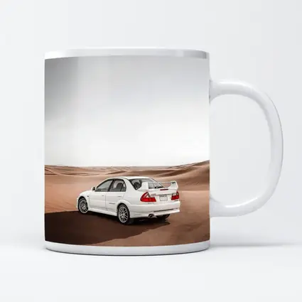 Mitsubishi Lancer Evolution White Desert Dunes