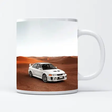 Mitsubishi Lancer Evolution White Desert Dunes