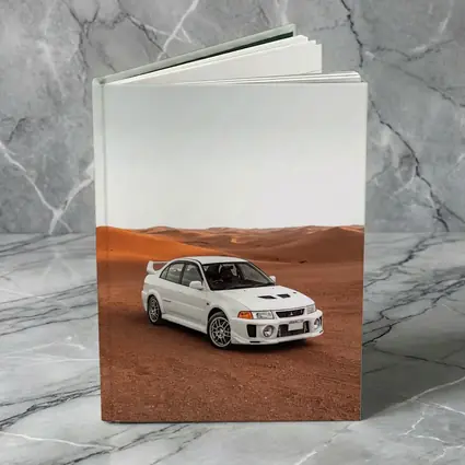 Mitsubishi Lancer Evolution White Desert Dunes