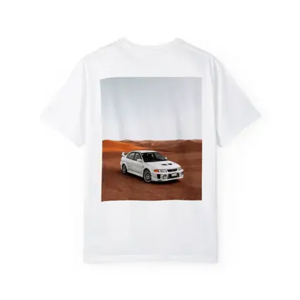 Mitsubishi Lancer Evolution White Desert Dunes