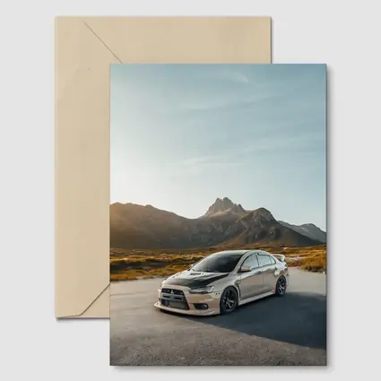 Mitsubishi Lancer Evo Mountain Road Sunset