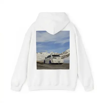 Mitsubishi Lancer Evo White Snowy Mountains