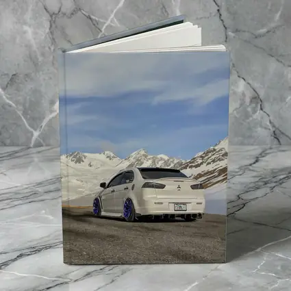 Mitsubishi Lancer Evo White Snowy Mountains