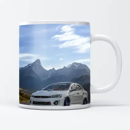 Mitsubishi Lancer Evolution Mountain Road Scene