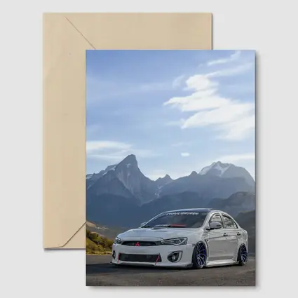 Mitsubishi Lancer Evolution Mountain Road Scene