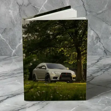 Mitsubishi Lancer Evolution Parked Under Green Trees