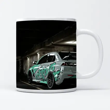 Mitsubishi Lancer Graffiti Wrap Underground Parking