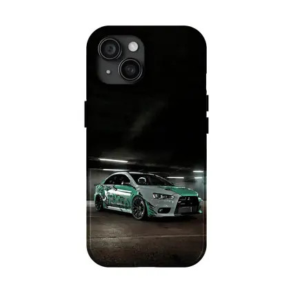 Mitsubishi Lancer Evolution Underground Parking Green Wrap
