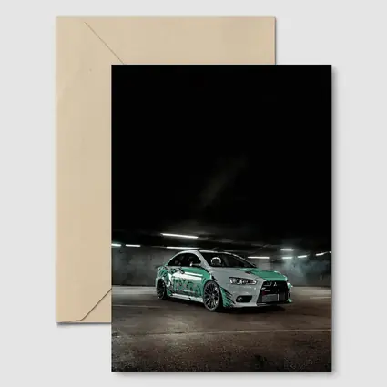 Mitsubishi Lancer Evolution Underground Parking Green Wrap